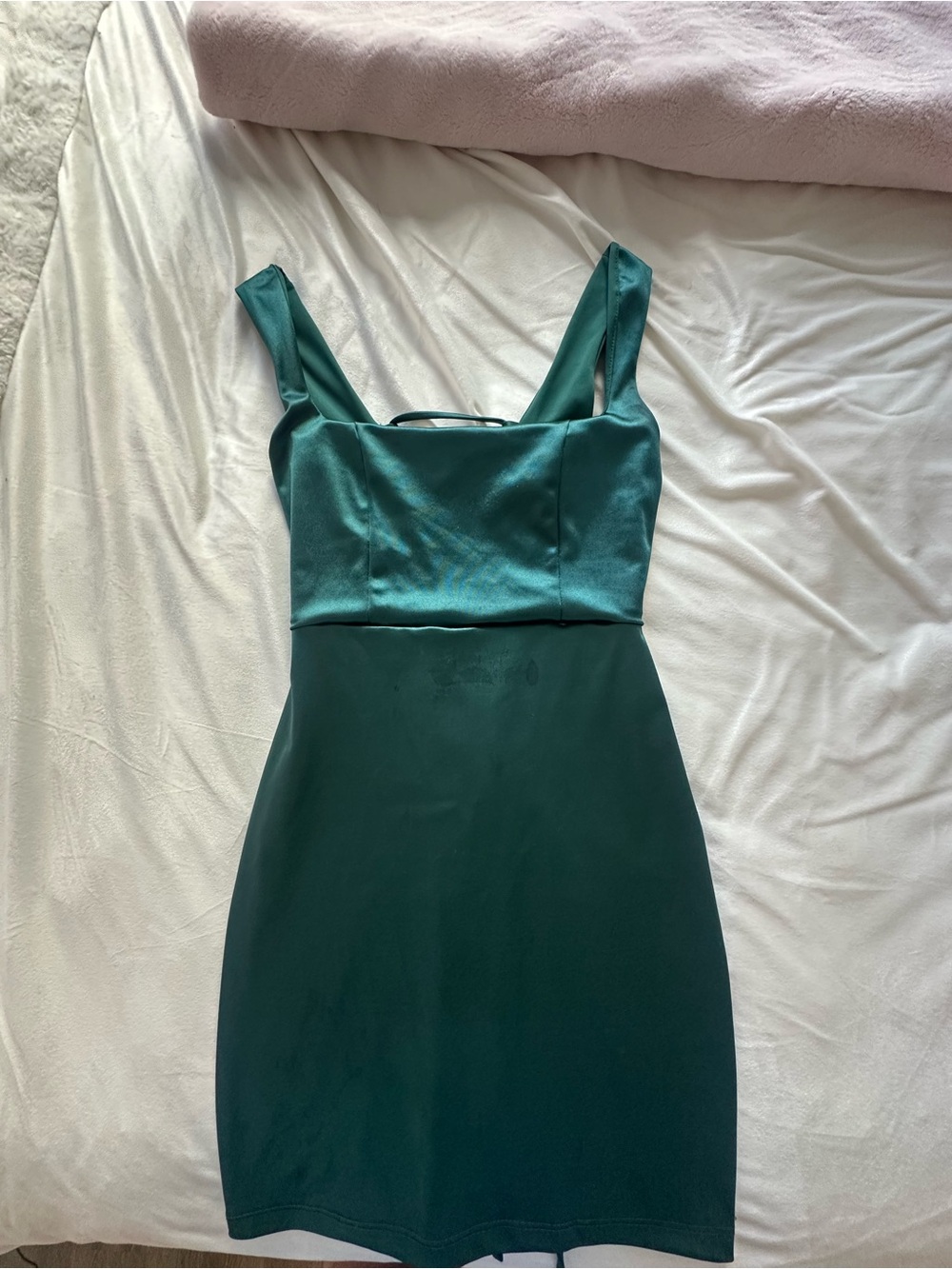 Windsor Teal Square-Neck Mini Dress